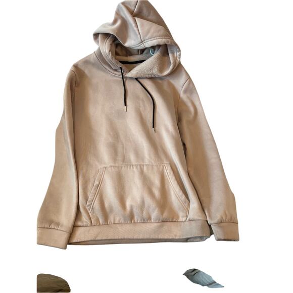 H&M Essentials Beige Relaxed Hoodie Mens M - Picture 1 of 2